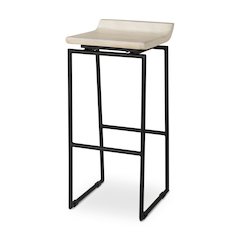 14.0L X 15.8W X 31.8H Natural Woodblack Metal Frame Bar Stool