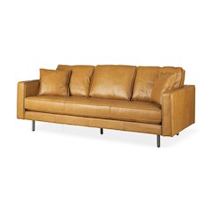 D'Arcy 88.0L x 37.0W x 34.0H Tan Leather Sofa