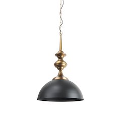 Willson 17.0L x 17.0W x 29.0H Black IronAntique Brass Dome Pendant Light