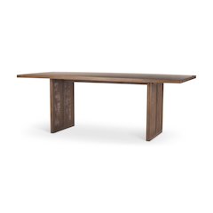 Grier 84L Medium Brown Wood Cane Dining Table