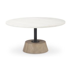 Marble Top Pedestal Base Round Coffee Table
