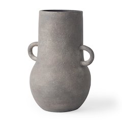 Arman10.4H Brown-Gray Double Ear Ceramic Vase