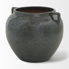 Kora Short Dark Metallic Double Ear Vase