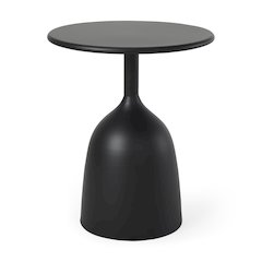 Matte Black Metal Accent Table