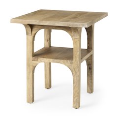 Light Wood Bridge Accent Table