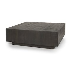Dark Brown Wood Square Coffee Table