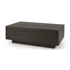 Dark Brown Wood Rectangular Coffee Table