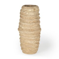 KamlSmall Beige Paper Mache Vase