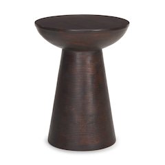 Dark Brown Wood Pedestal Accent Table