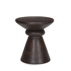 Dark Brown Wood Pedestal Accent Table