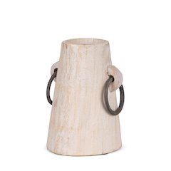 Monique Small Light Brown Handles Wood Pot