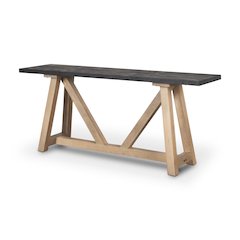 Two-Toned Black And Brown Wood Angular Leg Console Table