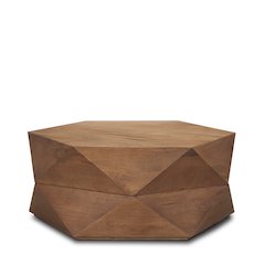 Hexagonal Hinged Solid Wood Top And Base Coffee Table
