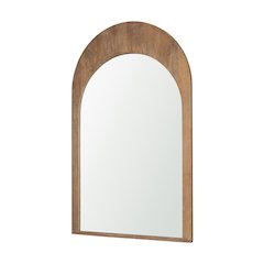 Celeste Light Brown Wood Medium Arched Mirror