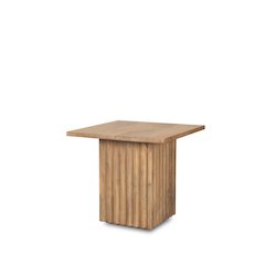 June Light Brown Wood Fluting Square Side Table