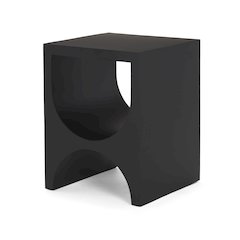 Matte Black Square Metal Side Table