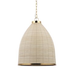 Saliha Cane Brass Metal Pendant Light