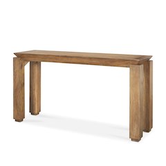 Brown Wood Tapered Top Console Table