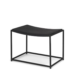 Taniel Textured Black Wood Black Metal Stool