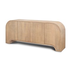 Sorina Reverse Fluted Light Brown Wood Sideboard