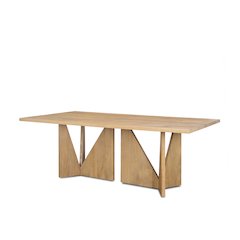 Tarro 84" Rectangular Light Brown Wood Geometrical Base Dining Table