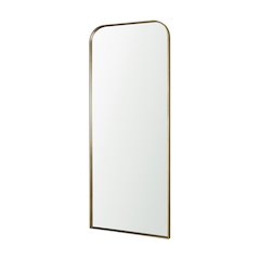 Tamira 75.8" Tall Brushed Brass Metal Arched Mirror