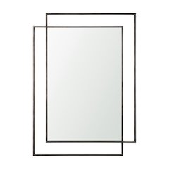 Tiva Rectangular Dual Metal Frame Gunmetal Mirror