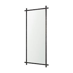 TorGunmetal Textured Metal Cross Frame Wall Mirror