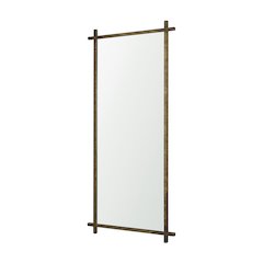 TorTextured Gold Metal Cross Frame Wall Mirror