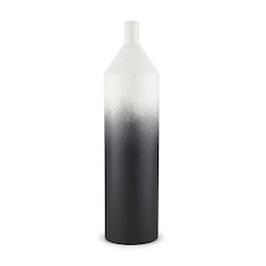 Townley Tall White Black Ombre Metal Vase
