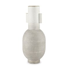 Torres Tall Textured Off White Gold Metal Vase