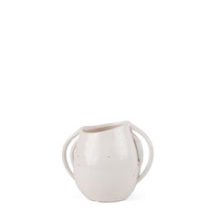 UrvShort Off White Speckled Asymmetrical Ceramic Vase