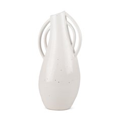UrvTall Off White Speckled Asymmetrical Ceramic Vase