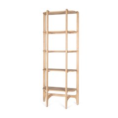 Light Brown Solid Wood Open Bookshelf