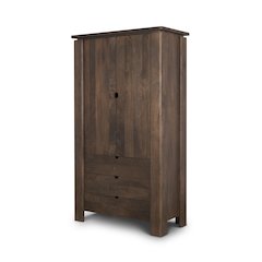 Solid Dark Brown Wood Curio Cabinet