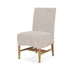 Oatmeal Performance Fabric Oak Wood Dining Chair