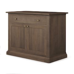 Dark Brown Solid Wood Antique Knobs Accent Cabinet 1 Drawer 2 Doors