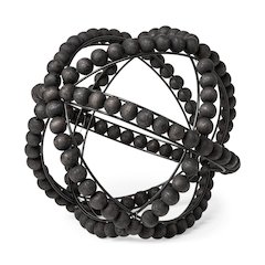 Earnhardt II Large 11L x 11W Black Wooden Beaded Orb