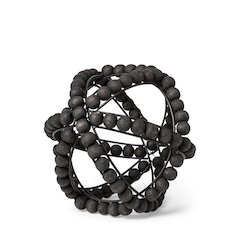 Earnhardt I Small 9L x 9W Black Wooden Beaded Orb