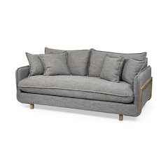Roy I 84" Castlerock Gray Upholstered Three Seater Sofa