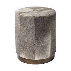 Zahavi I 23"H grey-toned hair-on-hide ottoman