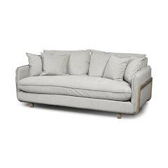 Roy I 84" Frost Gray Upholstered Three Seater Sofa