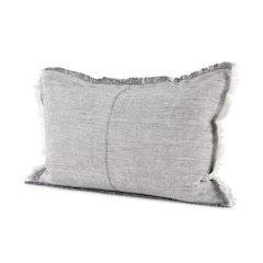 Thais 13L x 21W Gray Fabric Fringed Decorative Pillow Cover
