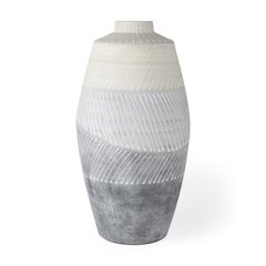 Blume 16.5H Off-White w/ Gray Textured Vase