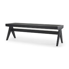 Arvin 59.1L x 17.7W x 18.1H Black Wooden Bench