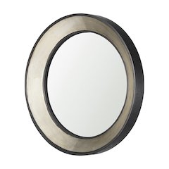 Ovallas 22" Round Champagne Wood Frame Mirror
