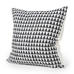 Jolie Cream w/ Black Print Linen Square Decorative Pillow  Cover