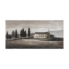 Tuscan Cypress 60x36 Hand Painted on Wood Oil Painting