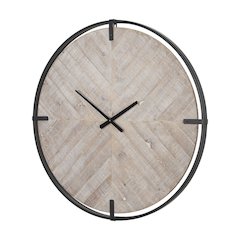 Rani Matte Black Metal w/ Wood Wall Clock