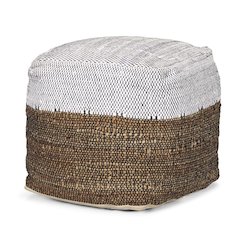Samiya Jute w/ White Cotton Pouf
